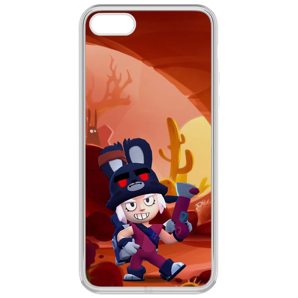 

Чехол-накладка Krutoff Clear Case Brawl Stars-Тёмная Зайка Пенни для iPhone 5S