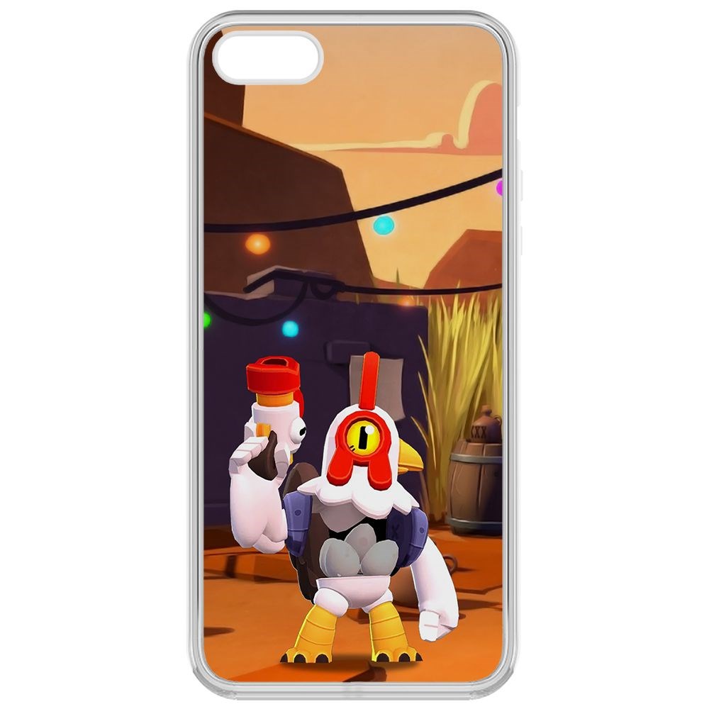 

Чехол-накладка Krutoff Clear Case Brawl Stars-Цыплёнок Рико для iPhone 5S