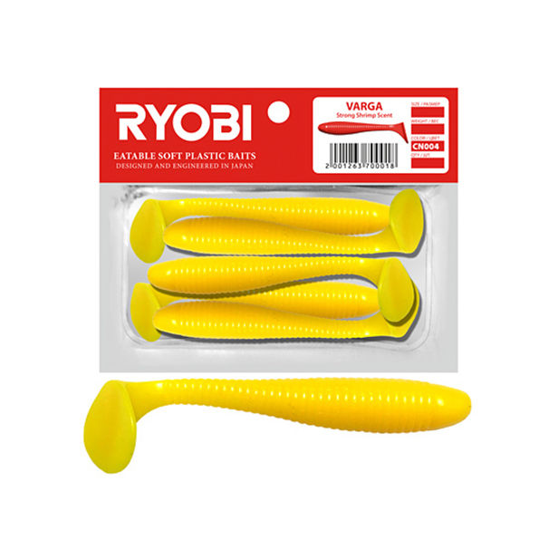 

Мягкая силиконовая приманка риппер Ryobi VARGA (75mm), CN004 (sweet melon), 5 шт., Желтый, Varga