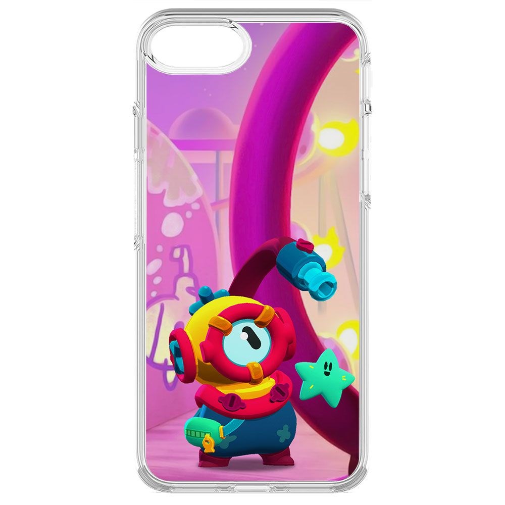 

Чехол-накладка Krutoff Clear Case Brawl Stars-Отис для iPhone 7, Прозрачный