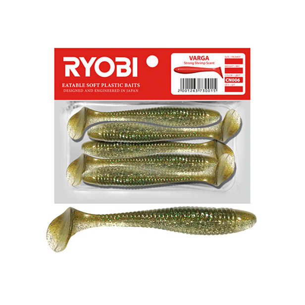 

Мягкая силиконовая приманка риппер Ryobi VARGA (75mm), CN006 (swamp bird), 5 шт., Коричневый;бежевый, Varga