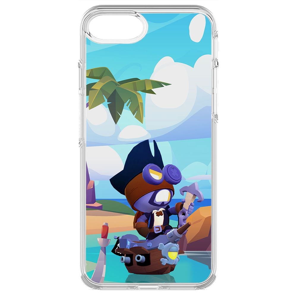 

Чехол-накладка Krutoff Clear Case Brawl Stars-Темный Корсар Карл для iPhone 7