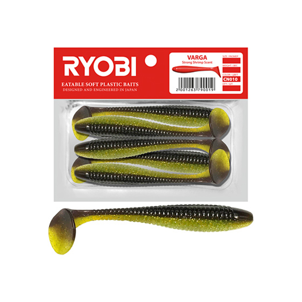 

Мягкая силиконовая приманка риппер Ryobi VARGA (75mm), CN010 (frog eggs), 5 шт., Коричневый;желтый, Varga