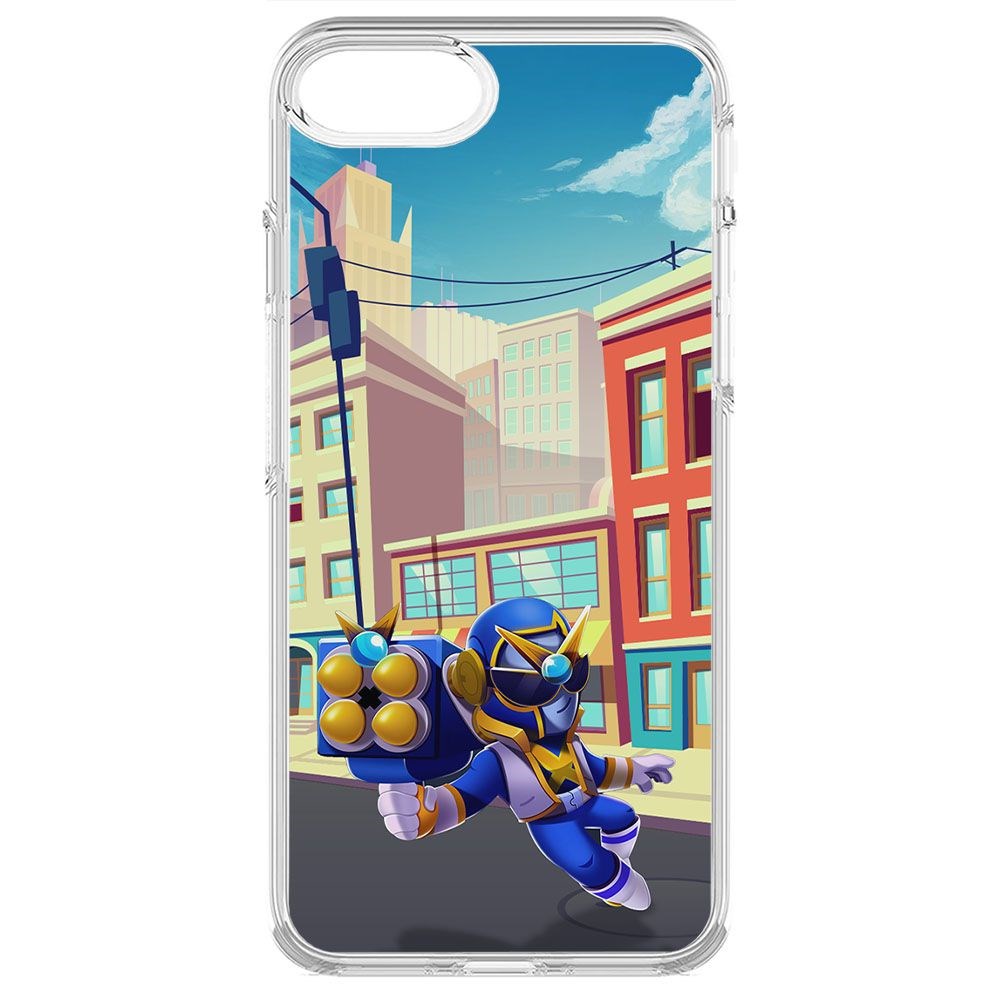 

Чехол-накладка Krutoff Clear Case Brawl Stars-Супер Рейнджер Брок для iPhone 8