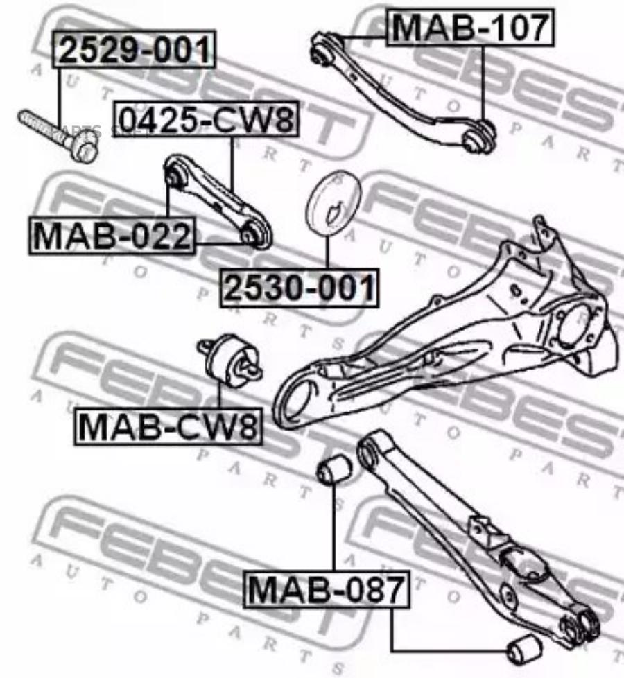 

FEBECT 2529001 БОЛТ С ЭКСЦЕНТРИКОМ 2529-001 FEBEST 2529001