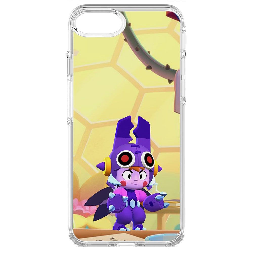 

Чехол-накладка Krutoff Clear Case Brawl Stars-Мегамуха Беа для iPhone SE 2020
