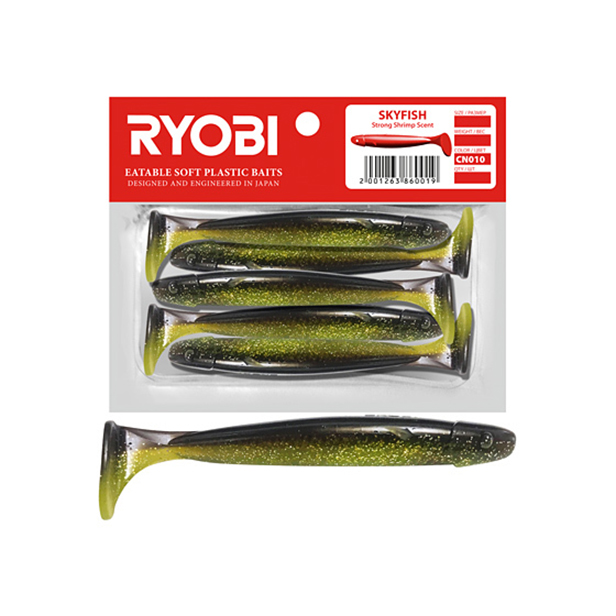 

Мягкая силиконовая приманка риппер Ryobi SKYFISH (109mm), CN010 (frog eggs), 3 шт., Коричневый;желтый, Skyfish