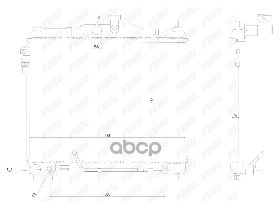 

FEHU FRC1034 Радиатор охлаждения Hyundai Getz (02-) 1.6 AT