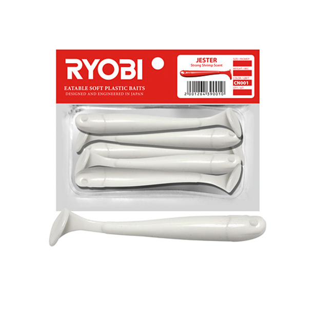 

Мягкая силиконовая приманка риппер Ryobi JESTER (51mm), CN001 (white night), 8 шт., Белый, Jester