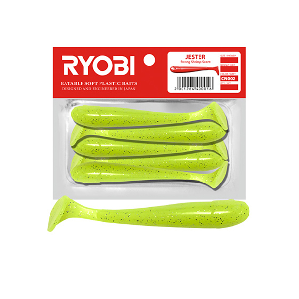 

Мягкая силиконовая приманка риппер Ryobi JESTER (51mm), CN002 (moon light), 8 шт., Зеленый, Jester