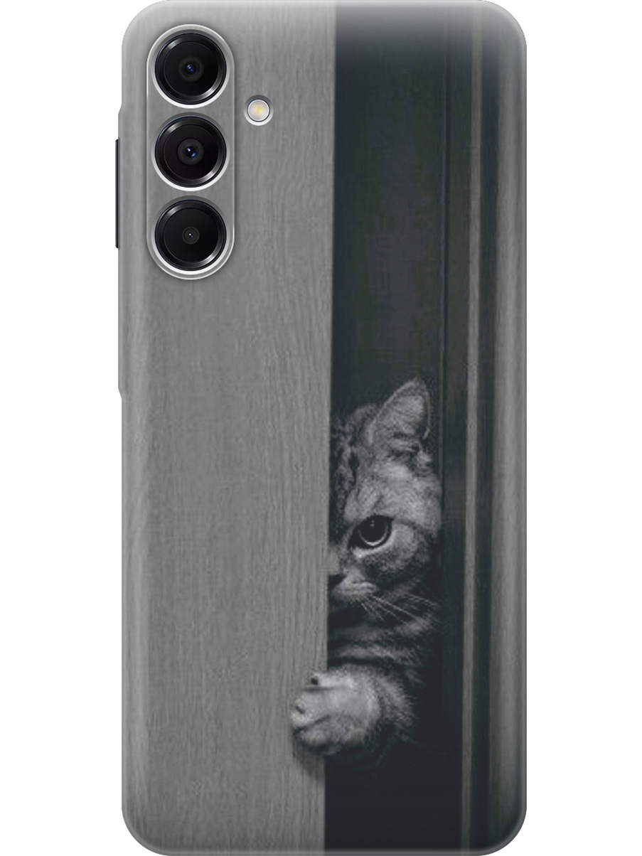 

Силиконовый чехол на Samsung Galaxy A16 с принтом "Подглядывающий котик", Прозрачный;белый;серый;черный, 786721712