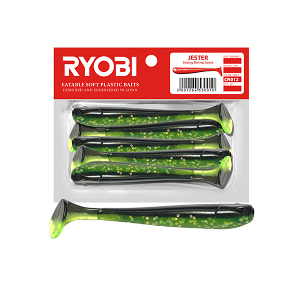Мягкая силиконовая приманка риппер Ryobi JESTER (51mm), CN012 (fresh kiwi), 8 шт.