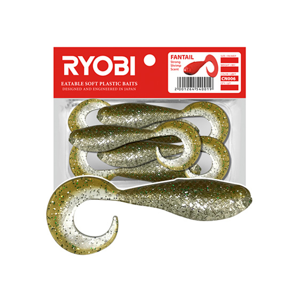 Мягкая силик. приманка риппер-твистер Ryobi FANTAIL (51mm), CN006 (swamp bird), 8шт
