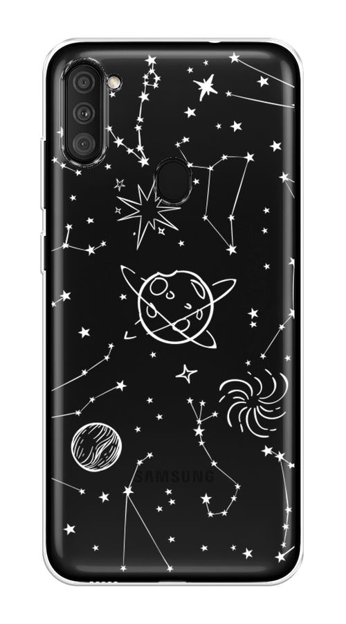 

Чехол на Samsung Galaxy M11 "Планеты в космосе", Белый, 2100650-2