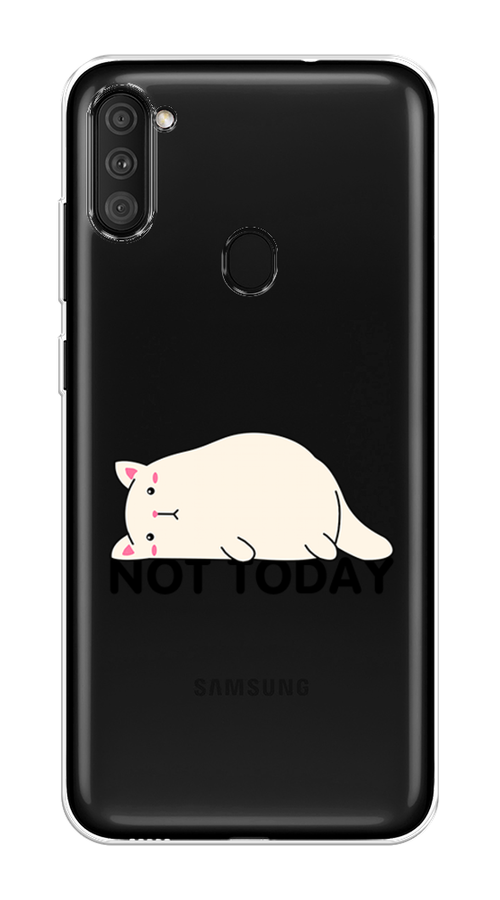 

Чехол на Samsung Galaxy M11 "Cat not today", Белый;розовый;черный, 2100650-1