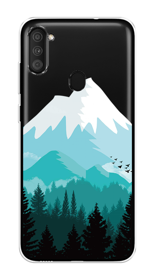 

Чехол на Samsung Galaxy M11 "Синяя снежная гора", Белый;голубой, 2100650-2
