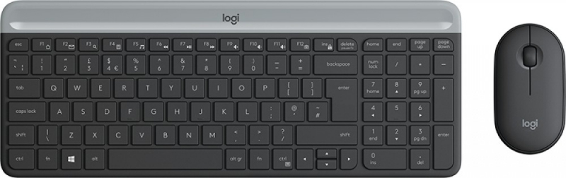 Комплект Logitech MK470 клавиатура, мышь, беспроводные, графит, 920-009180.