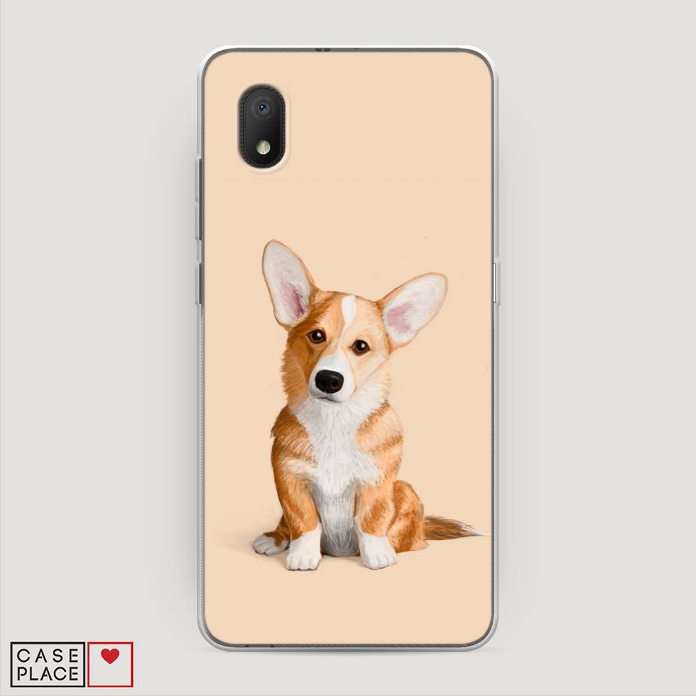 

Чехол на Alcatel 1A/1B (2020) "Грустный Корги", Коричневый;бежевый, 171150-1