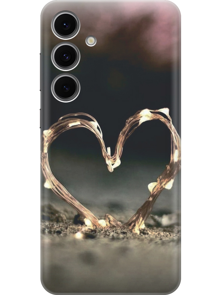 

Силиконовый чехол на Samsung Galaxy S24 FE с принтом "Светящееся сердце", Прозрачный;желтый;черный, 786718191