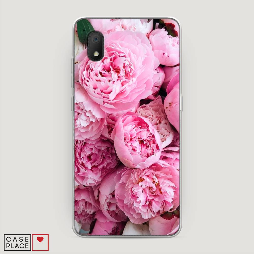 

Чехол на Alcatel 1A/1B (2020) "Розовые пионы", Бежевый;розовый, 171150-2