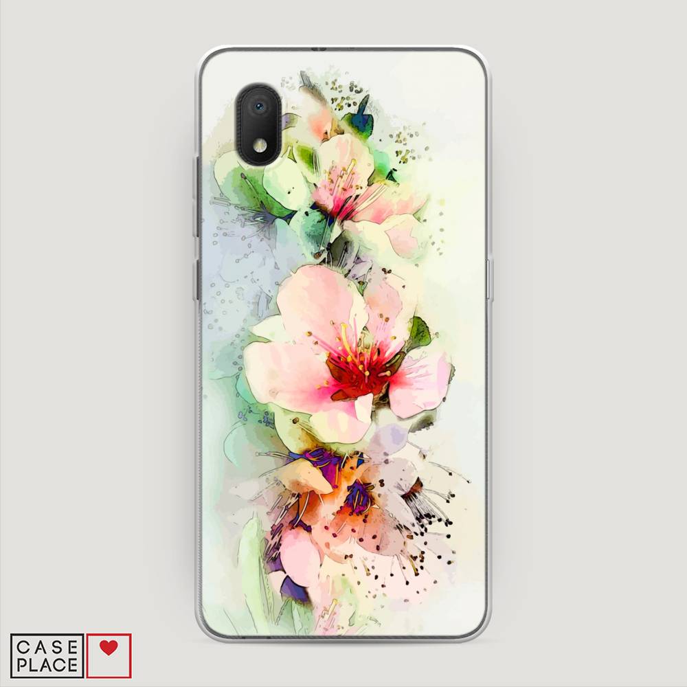 

Чехол на Alcatel 1A/1B (2020) "Нежные цветы", Зеленый;розовый, 171150-2