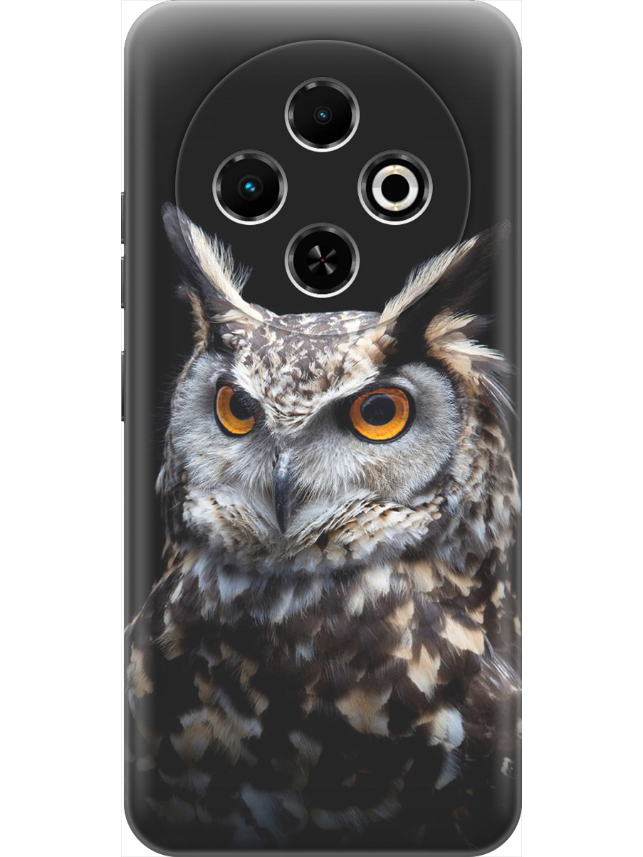 

Силиконовый чехол на Tecno Spark 30C с принтом "Сова на темном фоне", Прозрачный;черный, 786716312