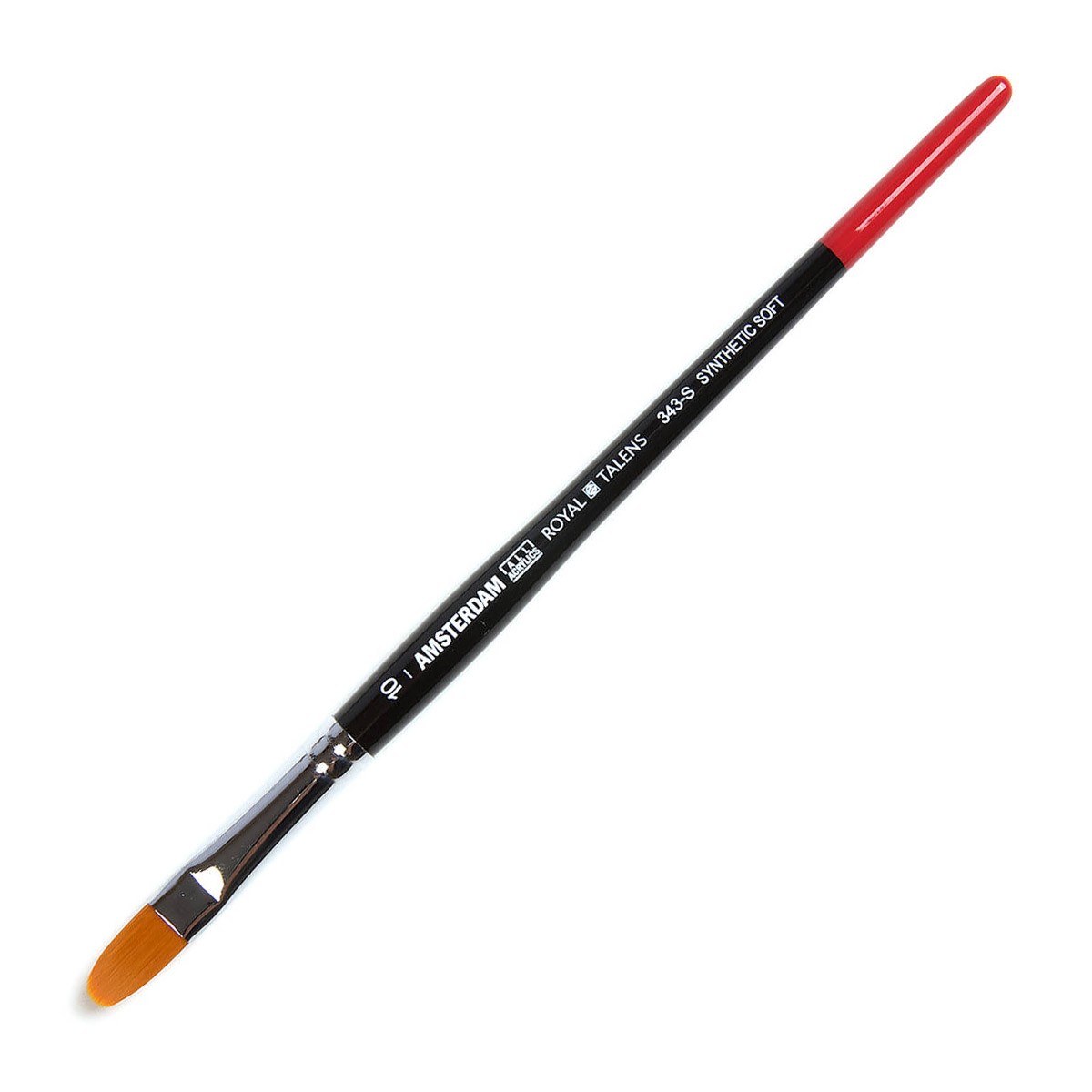 фото Кисть для акрила amsterdam 343 синтетика мягкая - овальная ручка короткая №10 royal talens