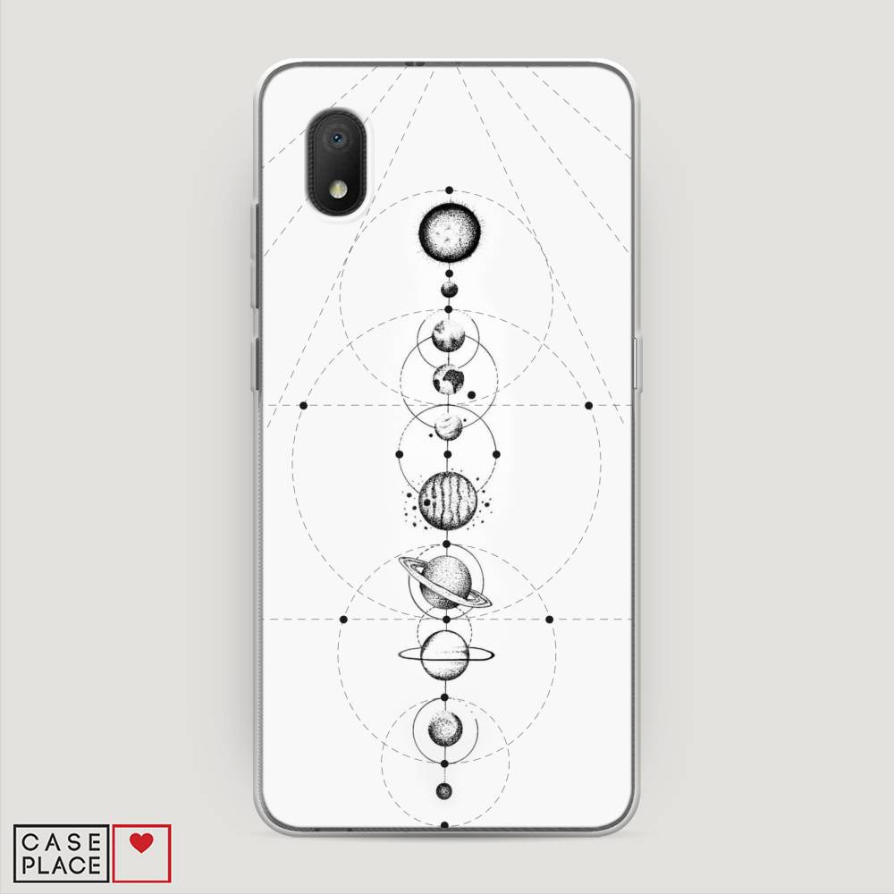 

Чехол на Alcatel 1A/1B (2020) "Парад планет", Серый, 171150-2