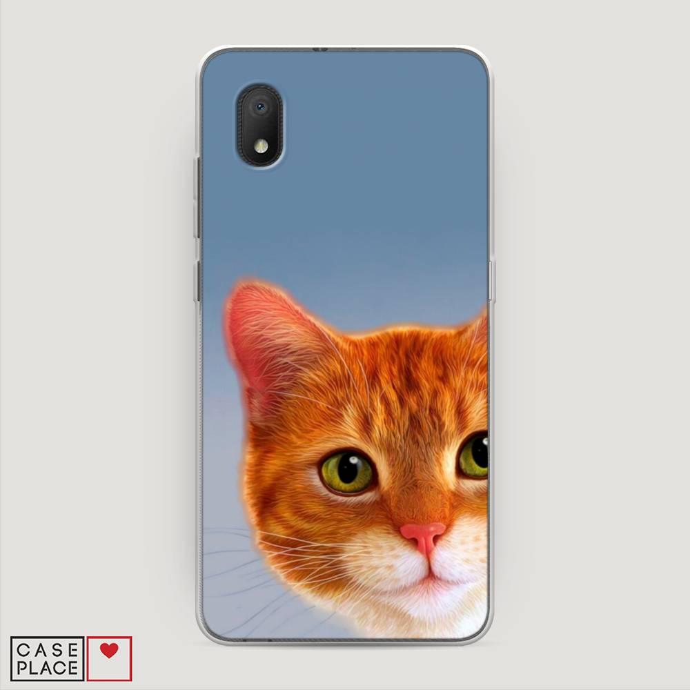 

Чехол на Alcatel 1A/1B (2020) "Любопытный котик", Коричневый, 171150-1