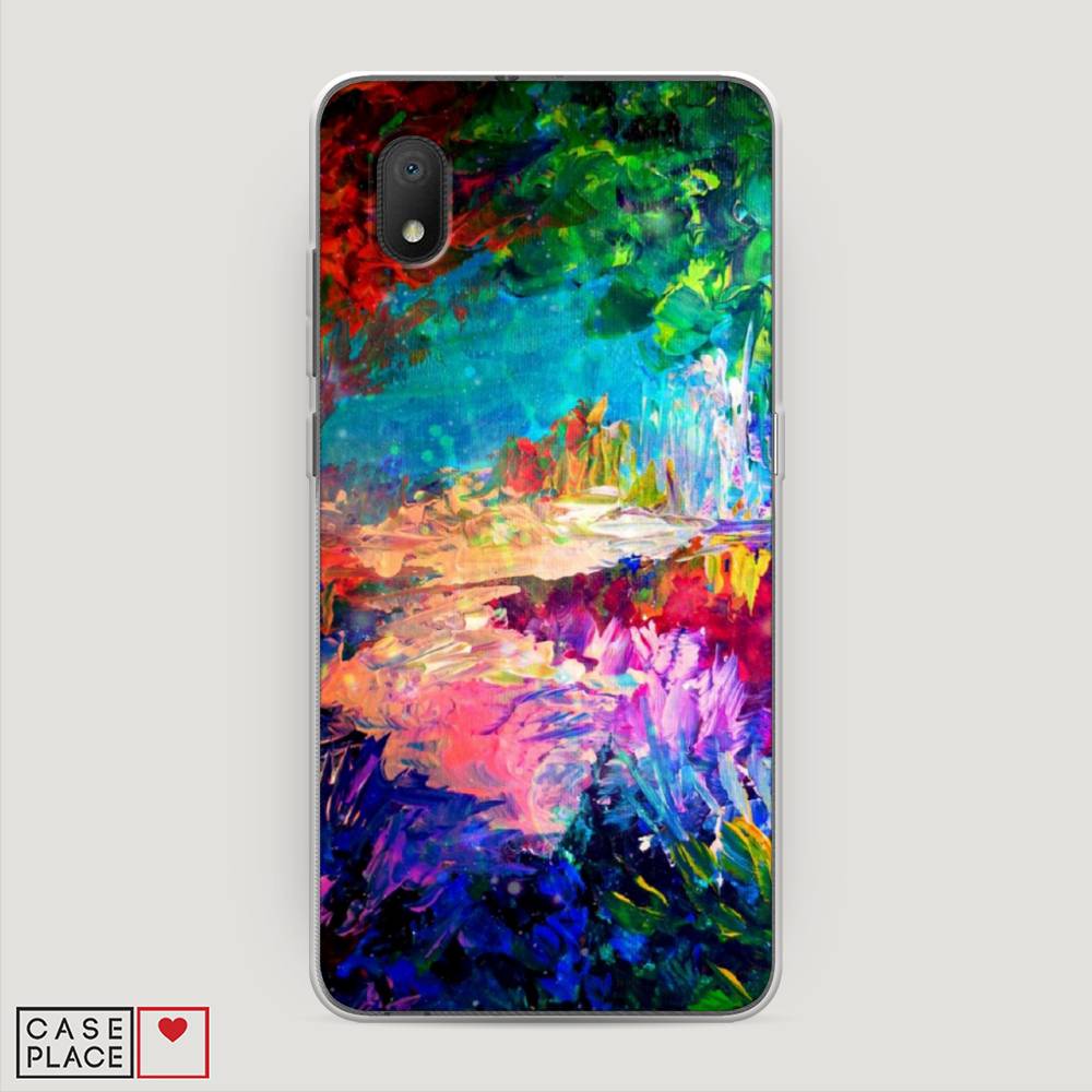 

Чехол на Alcatel 1A/1B (2020) "Лес-гуашь", Синий;розовый;зеленый, 171150-4