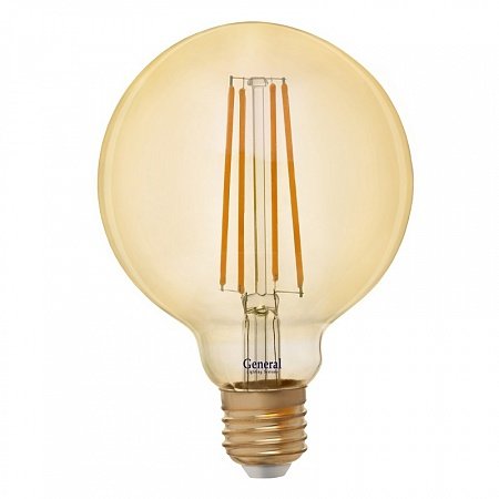 Лампа GLDEN-G95S-GW-8-230-E27-4500 Золотая