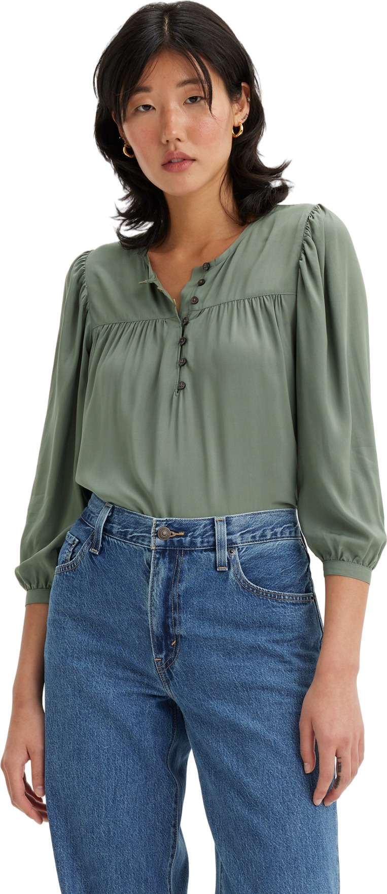 Блуза женская Levi's HALSEY 3/4 SLV BLOUSE GREENS зеленая XS