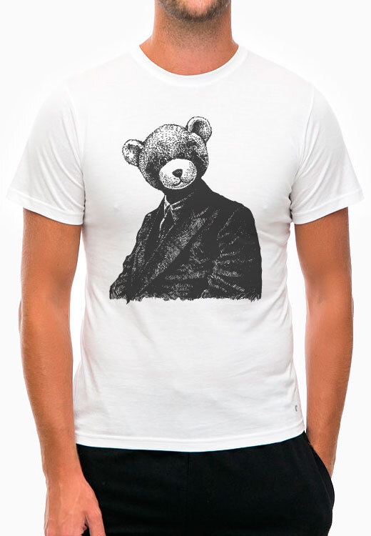 

Футболка унисекс NoBrand с медведем Bear in Costume белая M, Белый, с медведем Bear in Costume