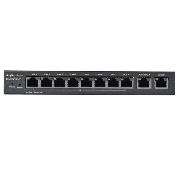 

Маршрутизатор Ruijie Networks RG-EG210G-P черный (RG-EG210G-P), RG-EG210G-P