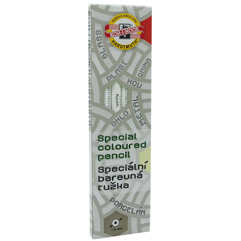 Карандаш по стеклу, металлу и пластику Koh-I-Noor, белый, 3 штуки маркер красящий по картону металлу пластику стеклу серебристый политех 1610050