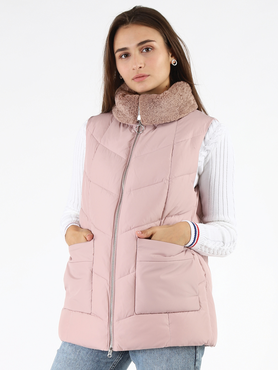 

Утепленный жилет женский A passion play SQ65188 розовый 48-50