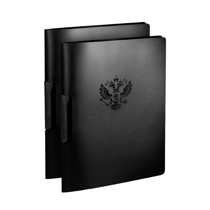 

Папка с клипом А4 Flexpocket, PK-01S, черные с гербом, 2 шт, Черный, PK-01S
