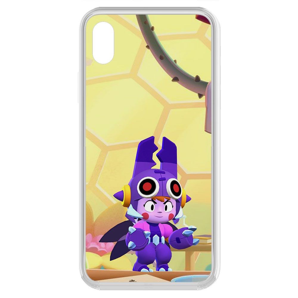 

Чехол-накладка Krutoff Clear Case Brawl Stars-Мегамуха Беа для iPhone XR