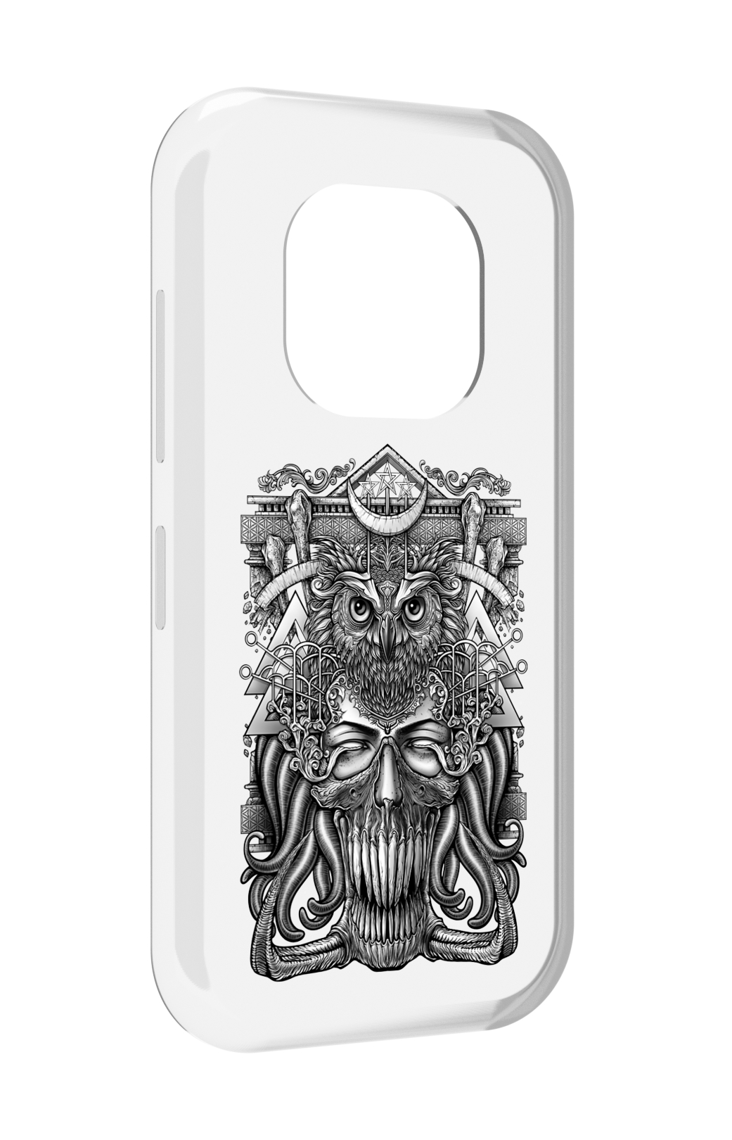 

Чехол задняя-панель-накладка-бампер MyPads зубастая сова для Doogee V20 противоударный, Прозрачный, Tocco