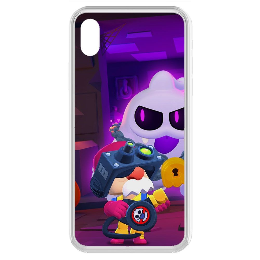 Чехол-накладка Krutoff Clear Case Brawl Stars-Охотник за Скуиками Гэйл для iPhone XR