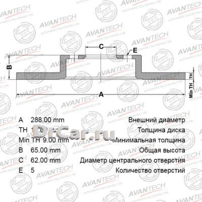 

AVANTECH Диск тормозной AVANTECH