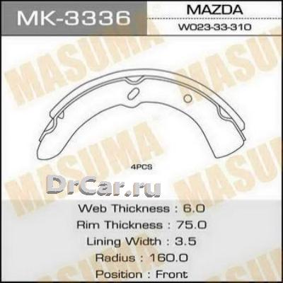 

Тормозные колодки барабанные MAZDA TITAN MASUMA MK-3336