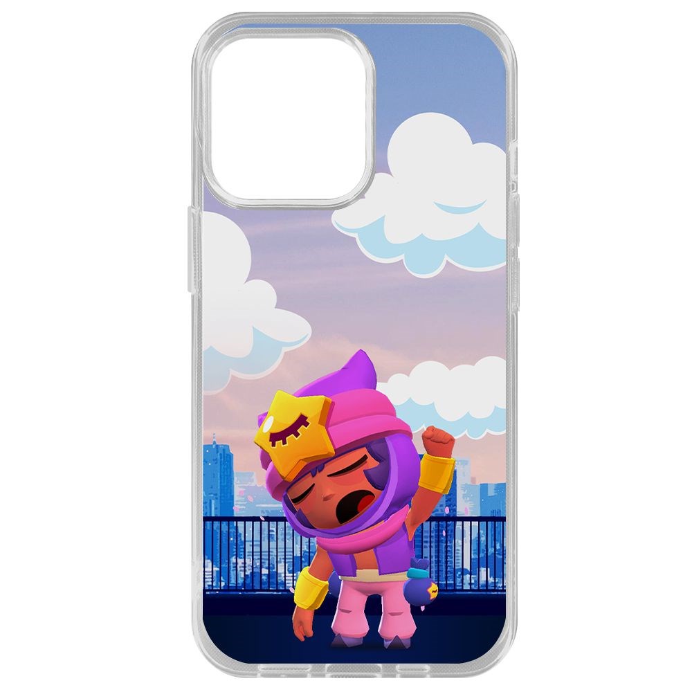 

Чехол-накладка Krutoff Clear Case Brawl Stars-Сэнди для iPhone 14 Pro Max, Прозрачный