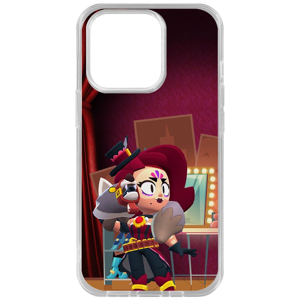 

Чехол-накладка Krutoff Clear Case Brawl Stars-Лихая Лола для iPhone 14 Pro, Прозрачный
