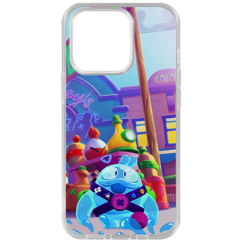 

Чехол-накладка Krutoff Clear Case Brawl Stars-Скуик для iPhone 14 Pro, Прозрачный