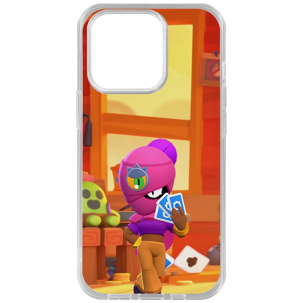 

Чехол-накладка Krutoff Clear Case Brawl Stars-Тара для iPhone 14 Pro, Прозрачный