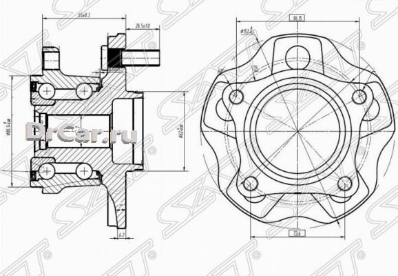 

SAT Ступичный узел задн. LEXUS RX 270/350/450h 08- 4WD
