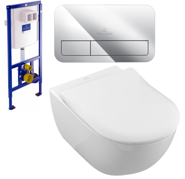 Унитаз с инсталляцией Villeroy & Boch Subway 2.0 5614 R2 01 (инсталляция 9224 61 00 + клав