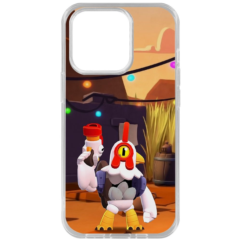 

Чехол-накладка Krutoff Clear Case Brawl Stars-Цыплёнок Рико для iPhone 14 Pro