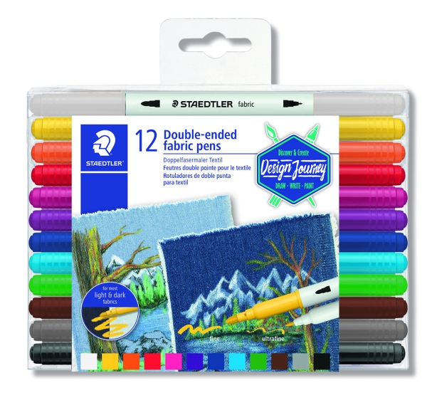 

Фломастеры для тканей Staedtler Design Journey 12 цветов